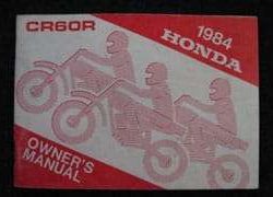 1984 Honda CR60R Motorcycle Owner's Manual
