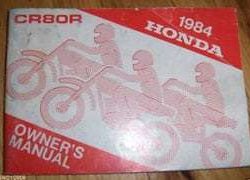 1984 Honda CR80R Motorcycle Owner's Manual