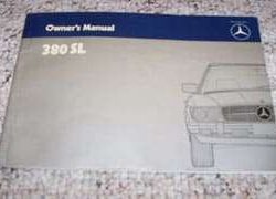 1985 Mercedes Benz 380SL Owner's Manual