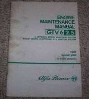 1985 Alfa Romeo GTV 6 2.5 Engine Maintenance Manual