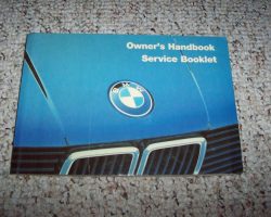 1986 BMW 325, 325e & 325es Owner's Manual