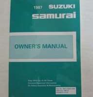 1987 Suzuki Samurai Owner's Manual