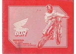 1989 Honda CR80R Motorcycle Owner's Manual