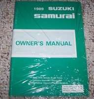 1989 Suzuki Samurai Owner's Manual