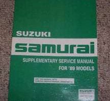 1989 Suzuki Samurai Service Manual Supplement