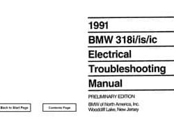 1991 BMW 318i, 318is & 318ic Electrical Troubleshooting Manual