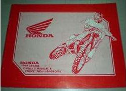 1991 Honda CR125R Motorcycle Owner's Manual