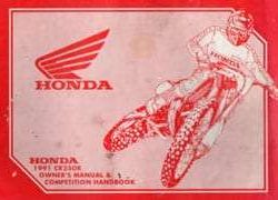 1991 Honda CR250R Motorcycle Owner's Manual