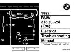 1992 BMW 318is & 325i Electrical Troubleshooting Manual
