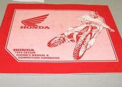 1992 Honda CR250R Motorcycle Owner's Manual
