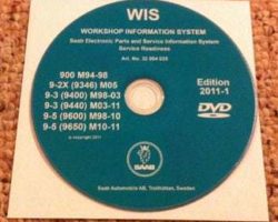 2011 Saab 9-5 Service Manual DVD