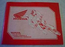 1996 Honda CR125R Motorcycle Owner's Manual