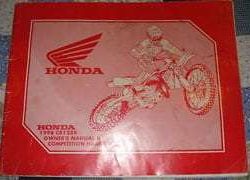 1998 Honda CR125R Motorcycle Owner's Manual