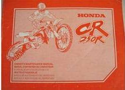1998 Honda CR250R Motorcycle Owner's Manual