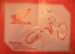 2000 Honda CR250R Motorcycle Owner's Manual