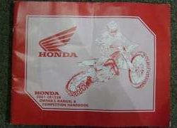 2001 Honda CR125R Motorcycle Owner's Manual