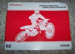 2002 Honda CR250R Motorcycle Owner Operator User Guide Manual & Competition Handbook