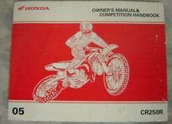 2005 Honda CR250R Motorcycle Owner's Manual