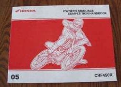 2005 Honda CRF450X Motorcycle Owner's Manual