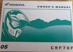 2005 Honda CRF70F Motorcycle Owner's Manual