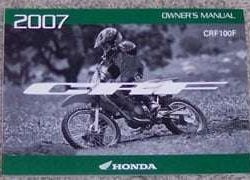 2007 Honda CRF100F Motorcycle Owner's Manual