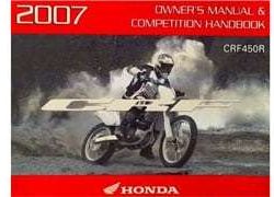 2007 Honda CRF450R Motorcycle Owner's Manual