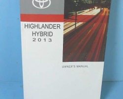 2013 Toyota Highlander Hybrid Owner's Manual
