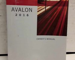 2016 Toyota Avalon Owner's Manual