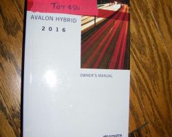 2016 Toyota Avalon Hybrid Owner's Manual