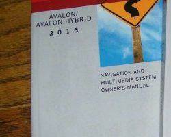 2016 Toyota Avalon & Avalon Hybrid Navigation System Owner's Manual