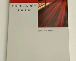 2016 Toyota Highlander Owner's Manual