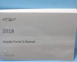 2018 Chevrolet Impala Owner's Operator Manual User Guide