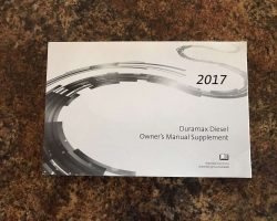 2017 GMC Canyon Duramax Diesel Owner's Manual Supplement