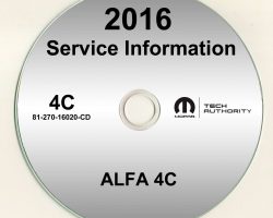 2016 Alfa Romeo 4C & 4C Spider Service Manual CD