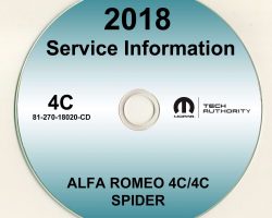 2018 Alfa Romeo 4C & 4C Spider Service Manual CD