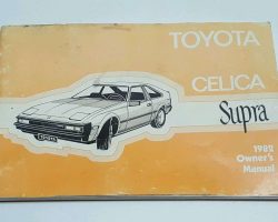 1982 Toyota Celica Supra Owner's Manual