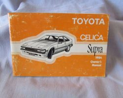 1984 Toyota Celica Supra Owner's Manual