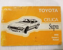 1985 Toyota Celica Supra Owner's Manual