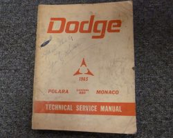 1965 Dodge Polara Monaco & Custom 880 Coupe Sedan Shop Service Repair Manual