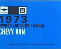 1973 Chevrolet Van Owner's Manual