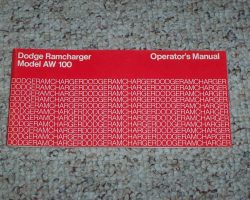 1981 Dodge Ramcharger Owner's Manual