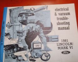 1981 Lincoln Mark VI Electrical Wiring & Vacuum Diagram Troubleshooting Manual