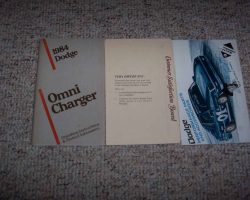 1984 Dodge Omni & Charger Owner's Manual Set