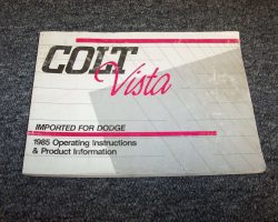 1985 Dodge Colt Vista Owner's Manual