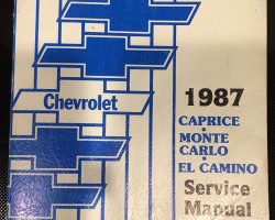 1987 Chevrolet Caprice, Monte Carlo & El Camino Service Manual