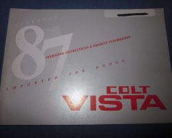 1987 Dodge Colt Vista Owner's Manual