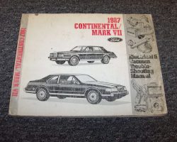 1987 Lincoln Continental & Mark VII Electrical Wiring & Vacuum Diagram Troubleshooting Manual