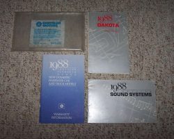 1988 Dodge Dakota Owner's Manual Set