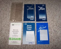 1988 Ford Tempo Owner's Manual Set