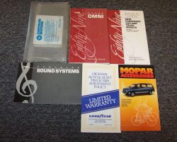 1989 Dodge Omni Owner's Manual Set
